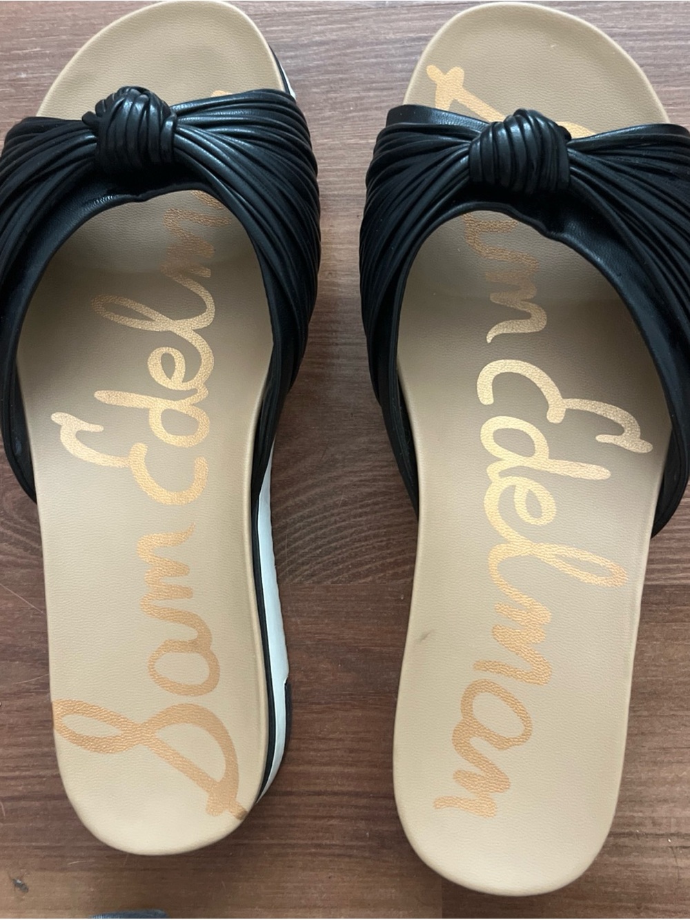 Sam Edelman Black Knotted Slide Sandals Size 8.5 - Picture 2 of 6
